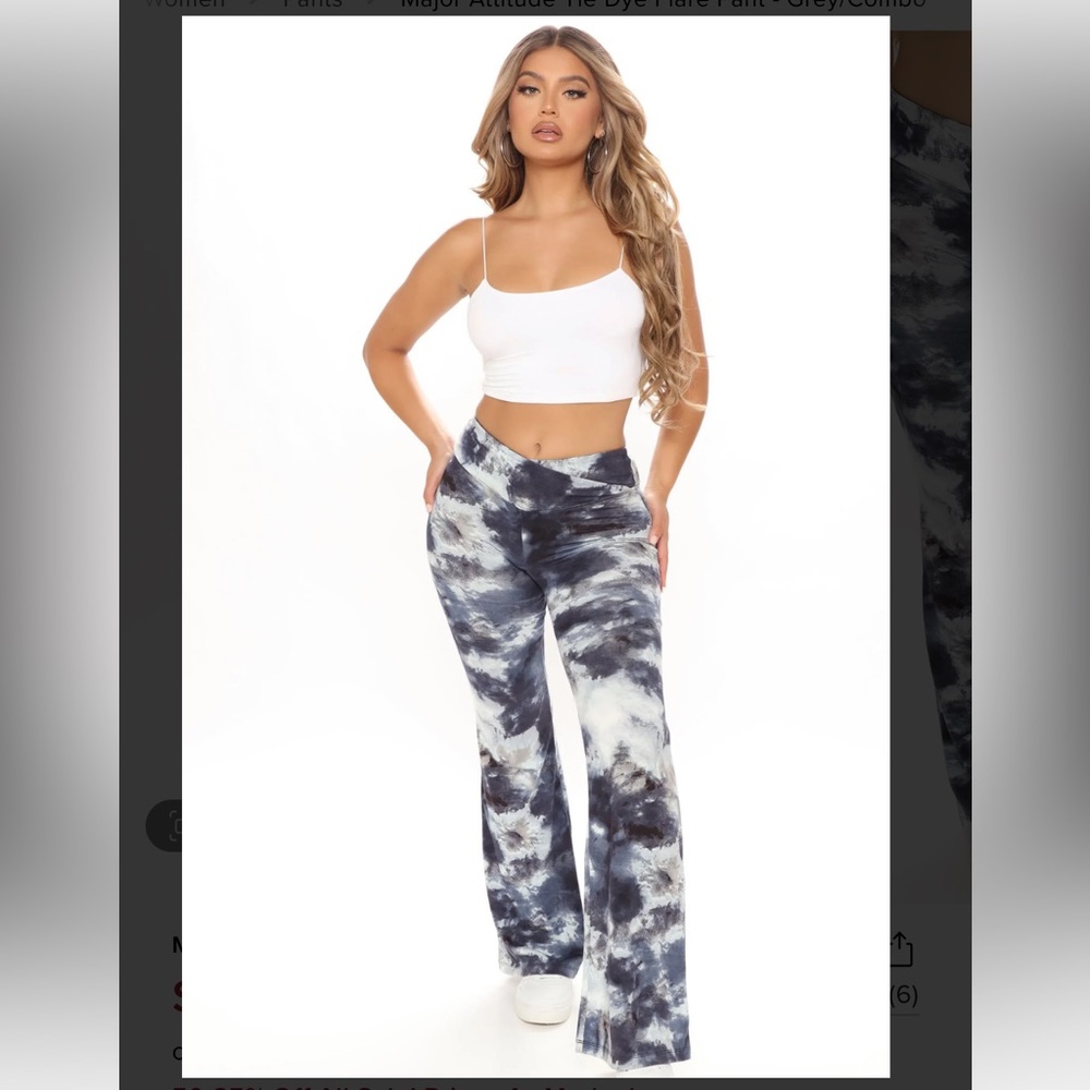 Fashion Nova tie dye flare pants knit/stretch size S